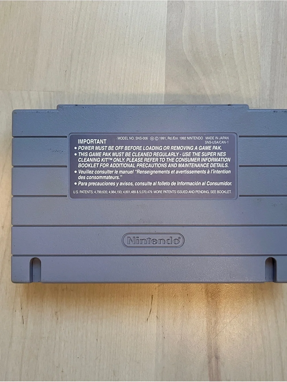 Nintendo SNES Yoshi's Safari Cartridge - Purple Gray Label Art